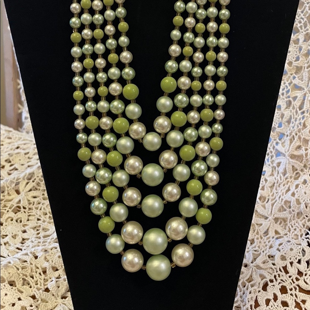 Five strand beaded necklace